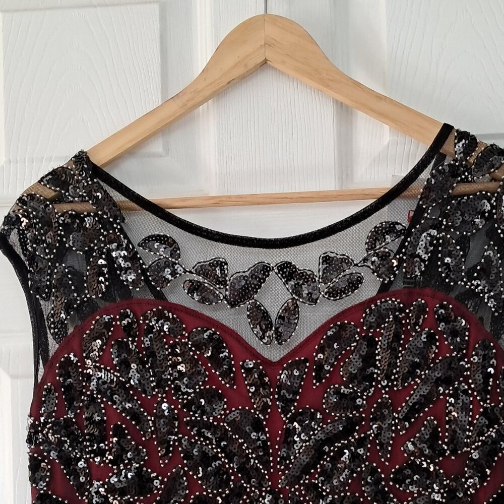 Pretty Guide Women's 1920's Sequin Gatsby Long Evening Gown| Prom Dress | Large - Picture 4 of 6